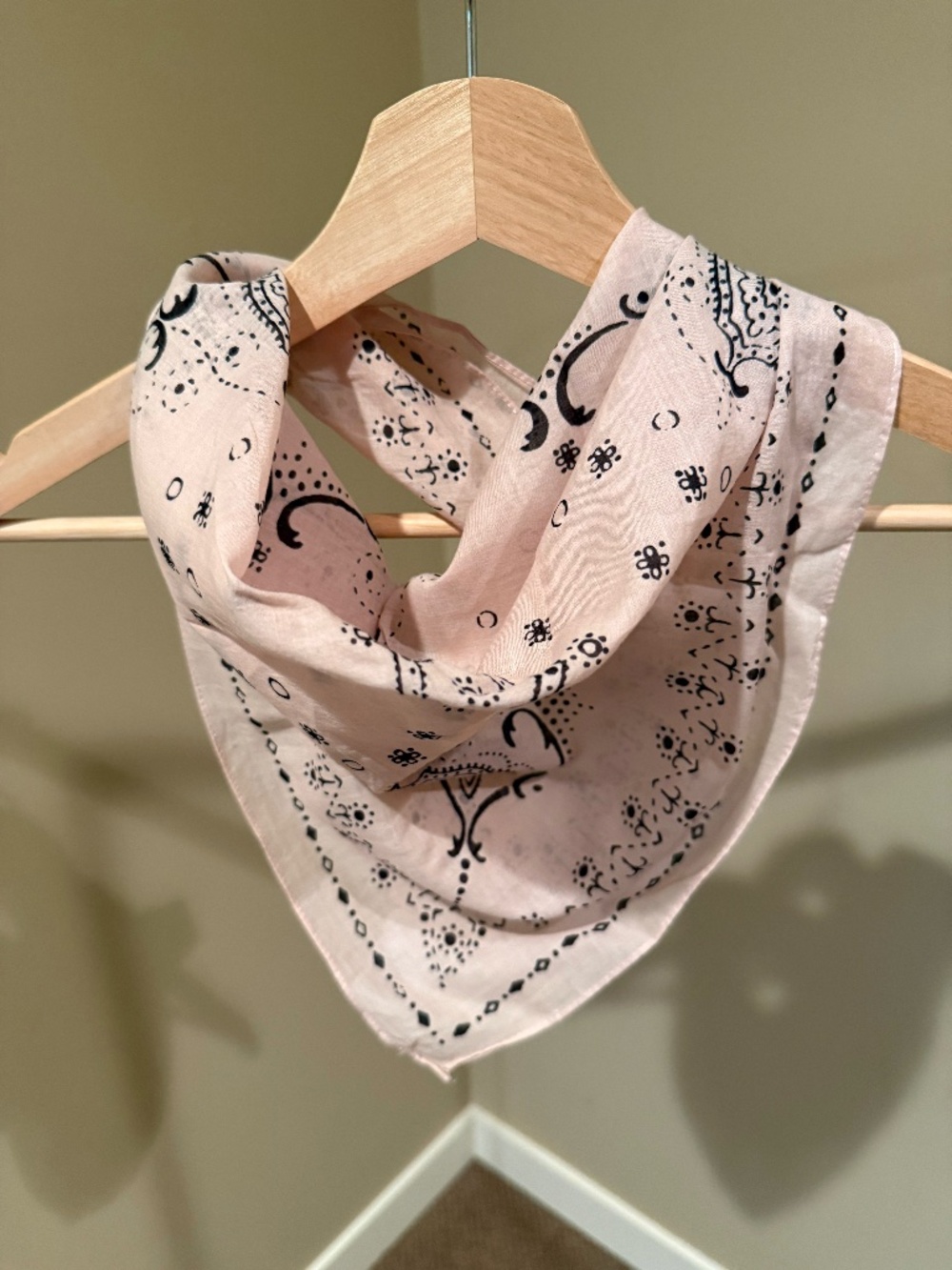 Madewell Light Pink Bandana Scarf, 100% cotton
